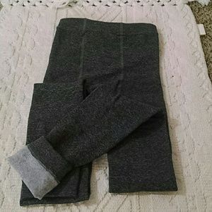 Fleece lined tights, charcoal NWOT